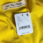 Free People we the free yellow gold open back puff sleeve crop top large Photo 2