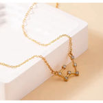Boutique NEW Taurus 18k Gold Constellation Zodiac Star Necklace Birthday Astrology Photo 5