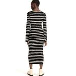 J.Crew Knit Ribbed Bodycon Sweater Midi Dress Mixed Striped Size Small Photo 2