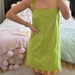 Anthropologie Lime Green Dress With Tassels Photo 0