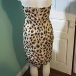 Escada Metallic Animal Print Strapless Dress SzM Size M Photo 3