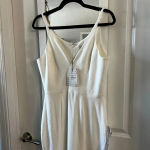 Dress the Population NWT  Sandra Plunge Dress Size Medium Color White Photo 1