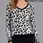 Rebecca Taylor Leopard Print V-Neck Lightweight High Low Sweater Top Size XS Photo 5