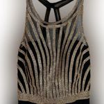 Abby Paris Black and Gold Evening Out Dress Size 6 (Flaw in Hem) Photo 4