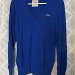 Hollister Mens V Neck Long Sleeve Pullover Sweater Royal Blue Lightweight Large Photo 0