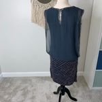 J Kara Gray Blue Grey Chiffon Beaded Blouson Mini Cocktail Wedding Guest Dress 6 Photo 3