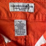 Caribbean Joe Bright Orange Ribbed Cotton Summer Beach Resort Festival Capri Pants Photo 6