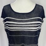 Acrobat New Stripe Linen Blend Sweater Lightweight Knit Sleeveless Pullover Navy Photo 2