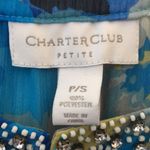 Charter Club FINAL MARKDOWN  Sheer Floral Top w/Embellished Neckline (P/S) Photo 2