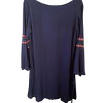Miss Me  Womens Boho‎ Dress Size Small Navy Blue Bell Sleeves Flowy Fit Hippie Photo 8