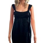 BCBGMAXAZRIA  Black Mini Dress 0 Grecian Draped Bubble Hem Empire Waist Y2K Photo 7