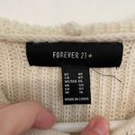 Forever 21 + Plus Size Solid Cream Ivory Sweater Material Knit Hoodie Sweatshirt Photo 3