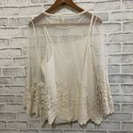 Ultra Pink NWOT Women’s white sheer crochet top with h attached tank top Medium Photo 1