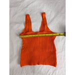 Ribbed Knit Crop Top Tangerine Orange Sleeveless V‎ Neck Cami Tank Photo 2