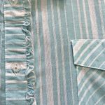 Cinderella NWT  Women's Blue Striped Ruffled Long-Sleeved Shirt Size L cotton Photo 3