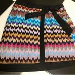 Reclaimed Vintage Wrap Mini Skirt Chevron Pattern Colorful Multicolored Retro 10 Photo 3