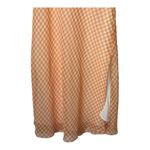 LPA  Revolve Dress Women XXS Orange White Gingham Check Cowl Neck Front Slit Midi Photo 7