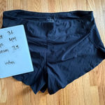 Athleta  Black Mesh Lined Shorts XL‎ Run Shorts Zip Pocket High Waist Activewear Photo 0
