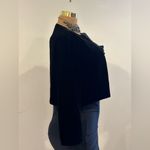 No Tag Vintage Black Velvet Bolero Button Open Modern Evening Jacket Sz 9 Photo 1