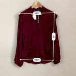 Velvet Heart  Women’s Long Sleeve Ruffle V Neck Blouse Wine Size Small NWT Photo 7