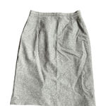 CELINE Tweed Pencil Skirt Gray Wool Cashmere Blend Knee Length Size 42 Vintage Photo 0