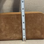 None Brown Suede Studded Wallet with Shoulder Strap Photo 8
