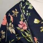 Belle Sky  navy floral bell sleeve blouse size small Photo 1