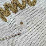 Vintage 90s JK Designs Christmas Tree Chunky Oversized Sweater White Gold 18 Photo 10