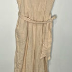 Love Riche cream raw hem jumpsuit open back tie waist women’s size medium trendy Photo 0