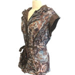 Alberto Makali Vintage Hooded Vest Brown Dyed Effect Photo 3