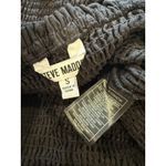 Steve Madden Crop Top Womens Small Black Smocked Stretch Linen Travel Punk Goth Photo 2