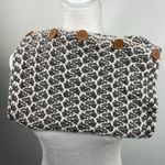 Simply Noelle  Chunky Knit Scarf with Buttons Gray and White Photo 2