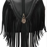 Western Tassel Boho Leather Handbag Black Photo 0