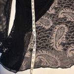 CHIANTI BRAND BLACK/TAUPE LACE BLOUSE MIXED FABRICS LACE NETTING ON SLEEVES Black Size M Photo 12