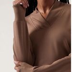 Athleta  Clarity V-Neck Sweatshirt Rustic Beige Photo 2