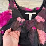 Diane Von Furstenberg  pink black silk sleeveless ruffle top size 8 N10 Photo 1