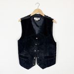 BB Dakota Vintage Y2K black suede leather vest with button front and pockets Photo 1