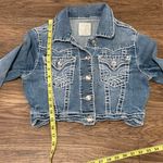 L.A. Idol USA L.A. Idol Cropped 3/4 Sleeve Stretchy Denim Bling Gem Jacket Size Large Photo 11