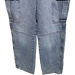 H&M 90's Baggy High Waisted Wide Leg Cargo Jeans Light Wash Size 2 Grunge Retro Photo 2