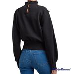 EXPRESS Mock Neck Puffy Sleeve Sweatshirt with Lace Detail Xlarge Photo 1