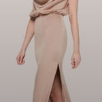 Fame and Partners  Brown Cowl Neck Libra Dress Photo 0