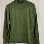 Woolrich  Sweater Womens Medium Green Turtleneck Ribbed Yoke Wool Blend Gorpcore Photo 0
