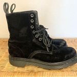 Dr. Martens  Page Black Velvet Combat Boots Size 7 Photo 5