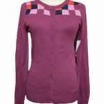 Modcloth Chicly Checkered Intarsia Cardigan Small Photo 0