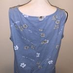 Studio vintage blue linen floral sleeveless maxi dress Size L Photo 6