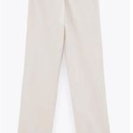 ZARA NEW  High Waisted Cream Slit Trousers Photo 3