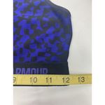 Under Armour  Womens Medium Blue Black‎ Abstract Sports Bra Racerback Fitness Photo 5