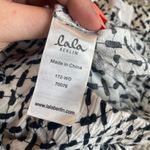 Lala Berlin Women’s M Wide Leg Flowy Beach Pant Black White Embroidered Hem Size M Photo 2