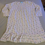 Ava & Bella womens XL Sleep shirt floral cream cotton blend Photo 0