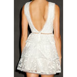 Lulus NEW Look So Sweet White Embroidered Lace Mini Dress Party Ruffle M Photo 3